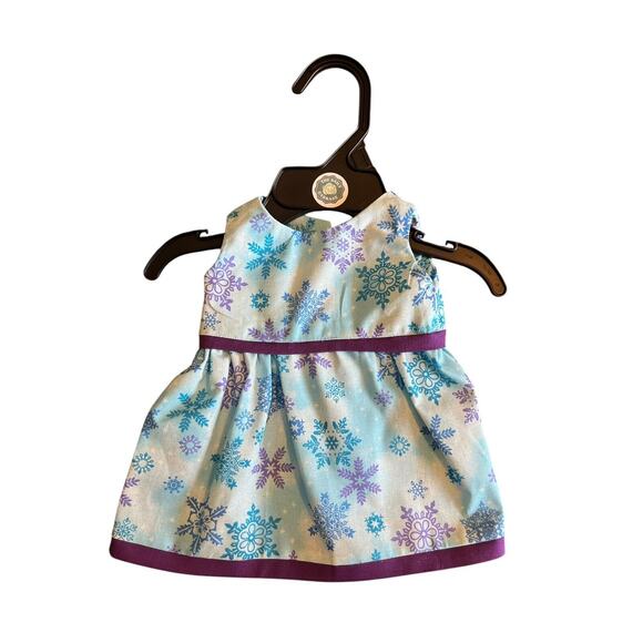 Handmade Dress For Cabbage Patch Kid 16” Doll - Purple Blue Winter Snowflake - Picture 1 of 2